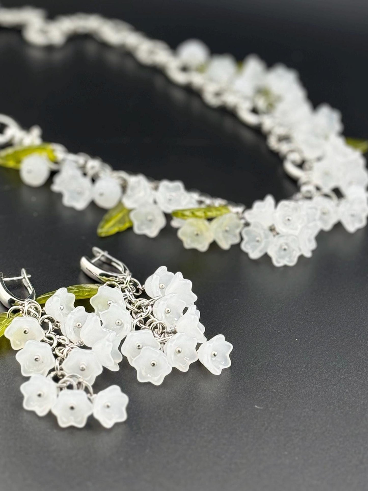 Elegant Flower Jewelry Necklace Rhodium plated Floral chokers Christmas gift